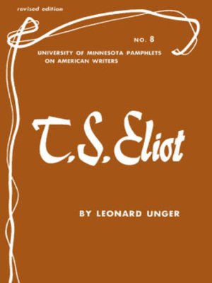 cover image of T.S. Eliot--American Writers 8